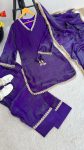 RICH LOOK SATIN SILK HAND MADE REAL MIRROR PEARL MOTI LACE WORK TOP PATIYALA WITH DUPATTA FESTIVE WEAR WHOLESALE PRICE ETHNIC GARMENT (42)