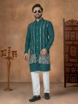 RICH LOOK SILK EMBROIDERY WORK FATHER SON ONLY KURTA SET FESTIVE WEAR WHOLESALE PRICE ETHNIC GARMENT (2)