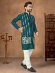 RICH LOOK SILK EMBROIDERY WORK MEN,S ONLY KURTA FESTIVE WEAR WHOLESALE PRICE ETHNIC GARMENT (19)