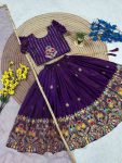 RICH LOOK SINDOOR SILK SEQUENCE EMBROIDERY WORK KID’S LEHENGA CHOLI WITH DUPATTA FESTIVE WEAR WHOLESALE PRICE ETHNIC GARMENT (4)