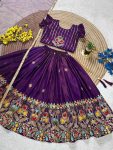 RICH LOOK SINDOOR SILK SEQUENCE EMBROIDERY WORK KID’S LEHENGA CHOLI WITH DUPATTA FESTIVE WEAR WHOLESALE PRICE ETHNIC GARMENT (4)