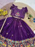 RICH LOOK SINDOOR SILK SEQUENCE EMBROIDERY WORK KID’S LEHENGA CHOLI WITH DUPATTA FESTIVE WEAR WHOLESALE PRICE ETHNIC GARMENT (4)