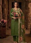 RICH LOOK SLUB COTTON CUT PASTE EMBROIDERY WORK TOP BOTTOM WITH DUPATTA FESTIVE WEAR WHOLESALE PRICE ETHNIC GARMENT (7)
