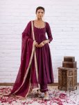 RICH LOOK VICHITRA SILK BEADS WORK GOWN BOTTOM WITH DUPATTA FESTIVE WEAR WHOLESALE PRICE ETHNIC GARMENT (12)