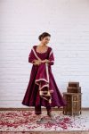 RICH LOOK VICHITRA SILK BEADS WORK GOWN BOTTOM WITH DUPATTA FESTIVE WEAR WHOLESALE PRICE ETHNIC GARMENT (12)