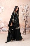 RICH LOOK VICHITRA SILK EMBROIDERY SEQUENCE COADING WORK TOP PALAZZO WITH DUPATTA FESTIVE WEAR WHOLESALE PRICE ETHNIC GARMENT (1)