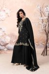RICH LOOK VICHITRA SILK EMBROIDERY SEQUENCE COADING WORK TOP PALAZZO WITH DUPATTA FESTIVE WEAR WHOLESALE PRICE ETHNIC GARMENT (1)