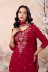 RICH LOOK VICHITRA SILK EMBROIDERY SEQUENCE COADING WORK TOP PALAZZO WITH DUPATTA FESTIVE WEAR WHOLESALE PRICE ETHNIC GARMENT (6)