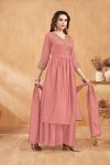 RICH LOOK VICHITRA SILK EMBROIDERY, SEQUENCE & CODING WORK TOP PALAZZO WITH DUPATTA FESTIVE WEAR WHOLESALE PRICE ETHNIC GARMENT (7)