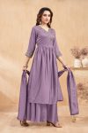 RICH LOOK VICHITRA SILK EMBROIDERY, SEQUENCE & CODING WORK TOP PALAZZO WITH DUPATTA FESTIVE WEAR WHOLESALE PRICE ETHNIC GARMENT (17)