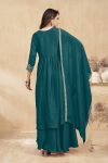 RICH LOOK VICHITRA SILK EMBROIDERY, SEQUENCE & CODING WORK TOP PALAZZO WITH DUPATTA FESTIVE WEAR WHOLESALE PRICE ETHNIC GARMENT (22)