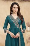 RICH LOOK VICHITRA SILK EMBROIDERY, SEQUENCE & CODING WORK TOP PALAZZO WITH DUPATTA FESTIVE WEAR WHOLESALE PRICE ETHNIC GARMENT (22)
