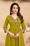 RICH LOOK VICHITRA SILK EMBROIDERY, SEQUENCE & CODING WORK TOP PALAZZO WITH DUPATTA FESTIVE WEAR WHOLESALE PRICE ETHNIC GARMENT (27)