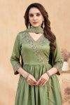 RICH LOOK VICHITRA SILK EMBROIDERY, SEQUENCE & CODING WORK TOP PALAZZO WITH DUPATTA FESTIVE WEAR WHOLESALE PRICE ETHNIC GARMENT (2)