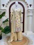 RICH LOOK VICHITRA SILK THREAD WITH SEQUENCE WORK TOP PALAZZO WITH DUPATTA WEDDING WEAR WHOLESALE PRICE ETHNIC GARMENT (15)