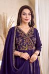 RICH LOOK VICITRA SILK EMBROIDERY, SEQUENCE & CODING WORK TOP BOTTOM WITH DUPATTA FESTIVE WEAR WHOLESALE PRICE ETHNIC GARMENT (7)