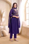 RICH LOOK VICITRA SILK EMBROIDERY, SEQUENCE & CODING WORK TOP BOTTOM WITH DUPATTA FESTIVE WEAR WHOLESALE PRICE ETHNIC GARMENT (7)