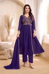 RICH LOOK VICITRA SILK EMBROIDERY, SEQUENCE & CODING WORK TOP BOTTOM WITH DUPATTA FESTIVE WEAR WHOLESALE PRICE ETHNIC GARMENT (7)
