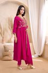 RICH LOOK VICITRA SILK EMBROIDERY, SEQUENCE & CODING WORK TOP BOTTOM WITH DUPATTA FESTIVE WEAR WHOLESALE PRICE ETHNIC GARMENT (2)