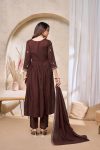 RICH LOOK VICITRA SILK EMBROIDERY, SEQUENCE & CODING WORK TOP BOTTOM WITH DUPATTA FESTIVE WEAR WHOLESALE PRICE ETHNIC GARMENT (2)