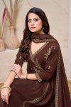 RICH LOOK VICITRA SILK EMBROIDERY, SEQUENCE & CODING WORK TOP BOTTOM WITH DUPATTA FESTIVE WEAR WHOLESALE PRICE ETHNIC GARMENT (2)