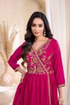 RICH LOOK VICITRA SILK EMBROIDERY, SEQUENCE & CODING WORK TOP BOTTOM WITH DUPATTA FESTIVE WEAR WHOLESALE PRICE ETHNIC GARMENT (2)