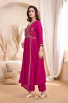 RICH LOOK VICITRA SILK EMBROIDERY, SEQUENCE & CODING WORK TOP BOTTOM WITH DUPATTA FESTIVE WEAR WHOLESALE PRICE ETHNIC GARMENT (2)