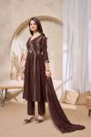 RICH LOOK VICITRA SILK EMBROIDERY, SEQUENCE & CODING WORK TOP BOTTOM WITH DUPATTA FESTIVE WEAR WHOLESALE PRICE ETHNIC GARMENT (2)