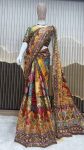 ROYAL LOOK CHINON DIGITAL PRINT WITH MIRROR HANDWORK SAREE WITH UNSTITCHED BLOUSE PARTY WEAR WHOLESALE PRICE ETHNIC GARMENT (2)