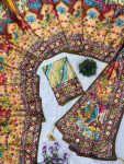 ROYAL LOOK CHINON DIGITAL PRINT WITH MIRROR HANDWORK SAREE WITH UNSTITCHED BLOUSE PARTY WEAR WHOLESALE PRICE ETHNIC GARMENT (2)