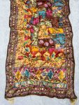 ROYAL LOOK CHINON DIGITAL PRINT WITH MIRROR HANDWORK SAREE WITH UNSTITCHED BLOUSE PARTY WEAR WHOLESALE PRICE ETHNIC GARMENT (2)
