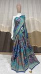 ROYAL LOOK CHINON DIGITAL PRINT WITH MIRROR HANDWORK SAREE WITH UNSTITCHED BLOUSE RECEPTION WEAR WHOLESALE PRICE ETHNIC GARMENT (2)