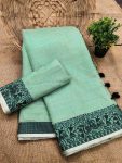 TRADITIONAL COTTON SOFT SILK JACQUARD WEAVING BORDER WORK SAREE WITH UNSTITCHED BLOUSE FESTIVE WEAR WHOLESALE PRICE ETHNIC GARMENT (10)