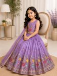 TRADITIONAL SINDOOR SILK SEQUENCE EMBROIDERY WORK KID’S LEHENGA CHOLI WITH DUPATTA WEDDING WEAR WHOLESALE PRICE ETHNIC GARMENT (2)