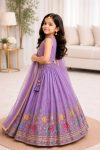 TRADITIONAL SINDOOR SILK SEQUENCE EMBROIDERY WORK KID’S LEHENGA CHOLI WITH DUPATTA WEDDING WEAR WHOLESALE PRICE ETHNIC GARMENT (2)