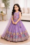 TRADITIONAL SINDOOR SILK SEQUENCE EMBROIDERY WORK KID’S LEHENGA CHOLI WITH DUPATTA WEDDING WEAR WHOLESALE PRICE ETHNIC GARMENT (2)