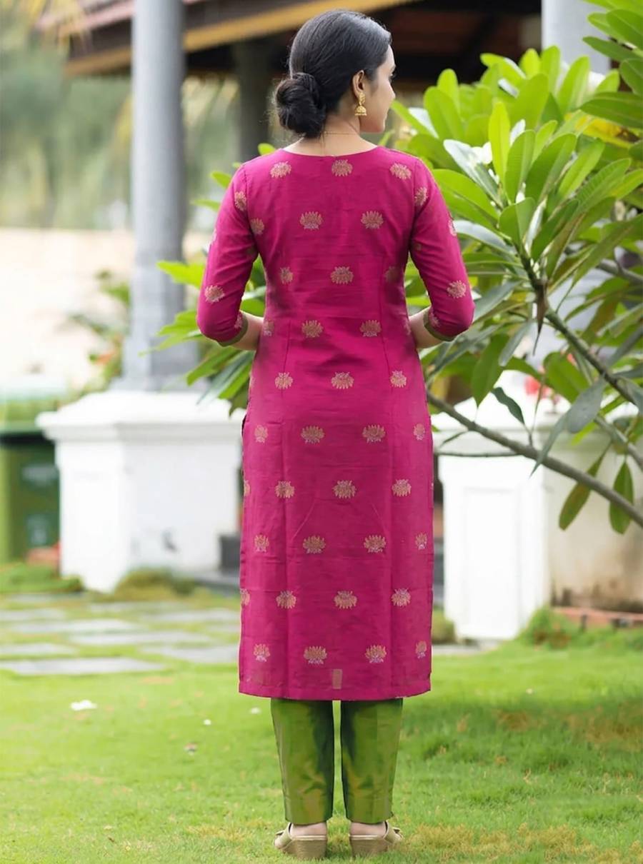 TRENDING ART SILK WEAVING WORK TOP BOTTOM WITH DUPATTA FESTIVE WEAR WHOLESALE PRICE ETHNIC GARMENT (4)