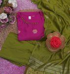 TRENDING ART SILK WEAVING WORK TOP BOTTOM WITH DUPATTA FESTIVE WEAR WHOLESALE PRICE ETHNIC GARMENT (10)