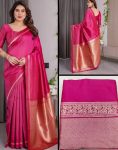 TRENDING BANARASI SILK ZARI WOVEN SAREE WITH UNSTITCHED BLOUSE WEDDIND WEAR WHOLESALE PRICE ETHNIC GARMENT (2)