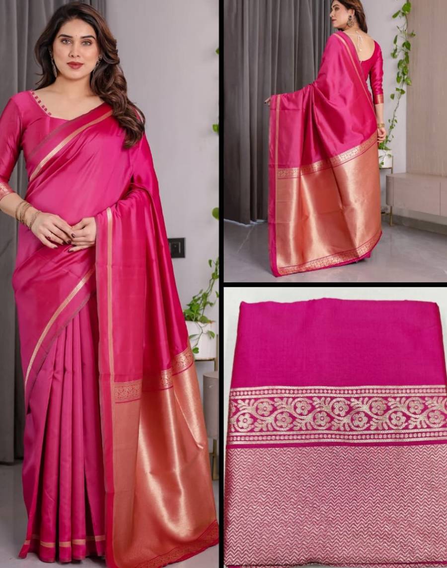 TRENDING BANARASI SILK ZARI WOVEN SAREE WITH UNSTITCHED BLOUSE WEDDIND WEAR WHOLESALE PRICE ETHNIC GARMENT (2)