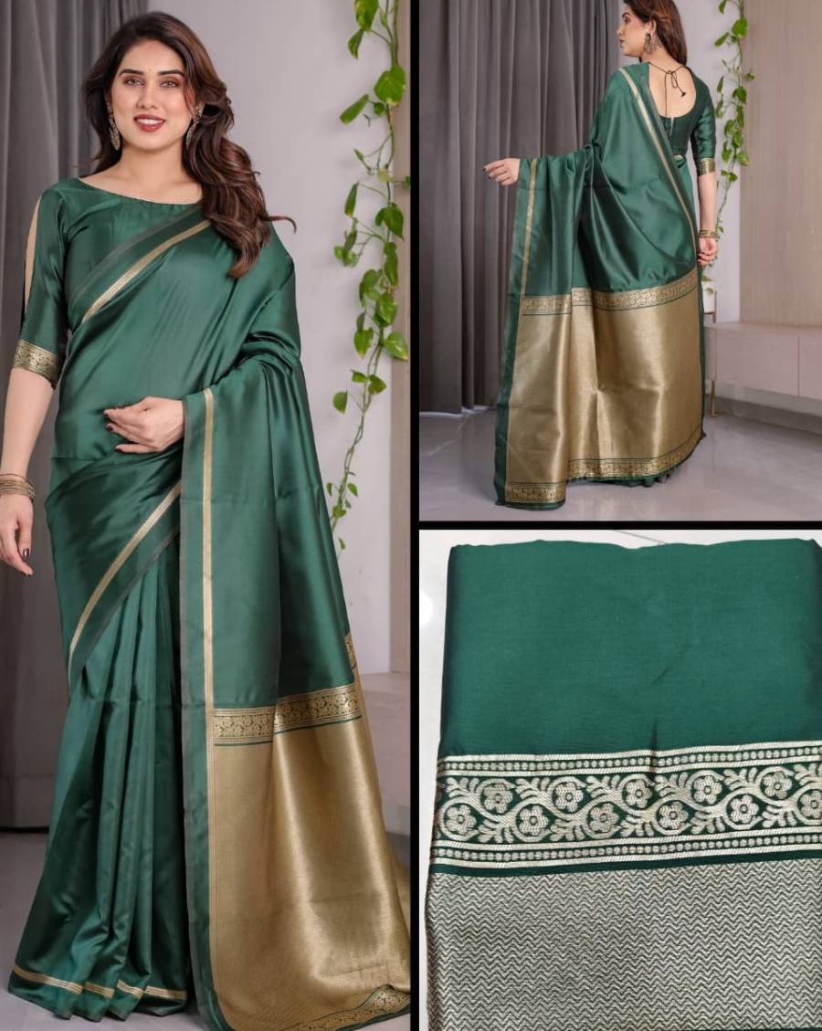 TRENDING BANARASI SILK ZARI WOVEN SAREE WITH UNSTITCHED BLOUSE WEDDIND WEAR WHOLESALE PRICE ETHNIC GARMENT (6)