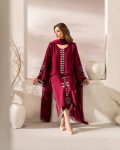 TRENDING CHANDERI COTTON EMBROIDERY SEQUENCE WORK TOP BOTTOM WITH DUPATTA FESTIVE WEAR WHOLESALE PRICE ETHNIC GARMENT (4)