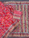 TRENDING CHINON DIGITAL PRINT WITH MIRROR HANDWORK SAREE WITH UNSTITCHED BLOUSE PARTY WEAR WHOLESALE PRICE ETHNIC GARMENT (2)