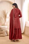 TRENDING CHINON EMBROIDERY, SEQUENCE & CODING WORK TOP PALAZZO WITH DUPATTA FESTIVE WEAR WHOLESALE PRICE ETHNIC GARMENT (2)