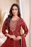 TRENDING CHINON EMBROIDERY, SEQUENCE & CODING WORK TOP PALAZZO WITH DUPATTA FESTIVE WEAR WHOLESALE PRICE ETHNIC GARMENT (2)