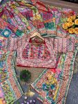 TRENDING CHINON SILK DIGITAL PRINTED WITH BEAUTIFUL MIRROR HANDWORK SAREE WITH STITCHED BLOUSE PARTY WEAR WHOLESALE PRICE ETHNIC GARMENT (4)