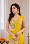 TRENDING CREPE SILK EMBROIDEY SEQUENCE MULTI THREAD WORK READY TO WEAR SAREE CASUAL WEAR WHOLESALE PRICE ETHNIC GARMENT (25)