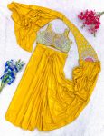 TRENDING CREPE SILK EMBROIDEY SEQUENCE MULTI THREAD WORK READY TO WEAR SAREE CASUAL WEAR WHOLESALE PRICE ETHNIC GARMENT (25)