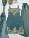 TRENDING FENDY SILK EMBROIDERY SEQUENCE DORI AND JARI WORK TOP PALAZZO WITH DUPATTA WEDDING WEAR WHOLESALE PRICE ETHNIC GARMENT (2)