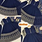 TRENDING GEORGETTE EMBROIDERY SEQUENCE WORK MOTHER DAUGHTER SET FESTIVE WEAR WHOLESALE PRICE ETHNIC GARMENT (4)
